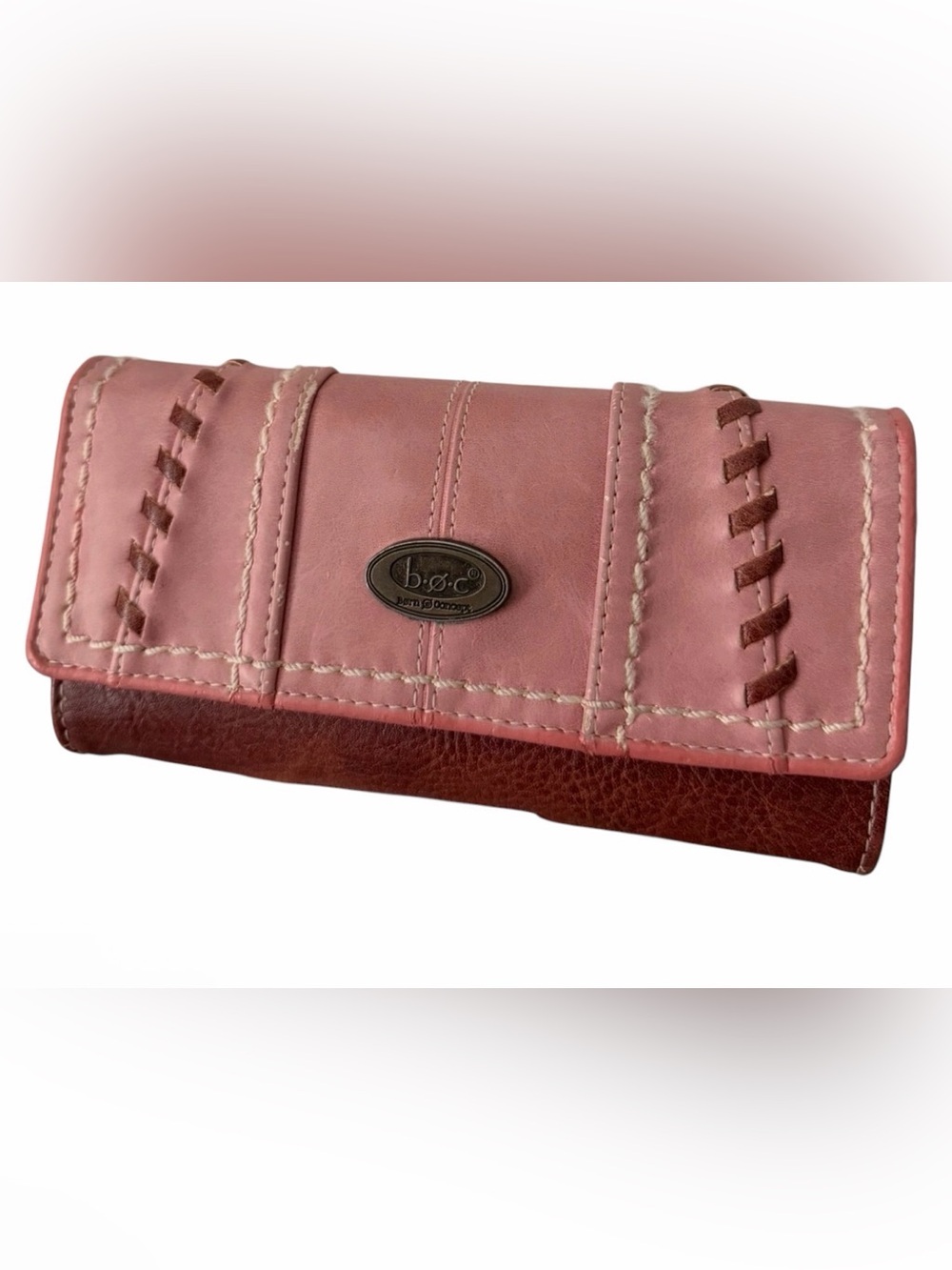B.O.C. Born Concept Faux Leather Wallet Snap Brown, 7.5" x 4"